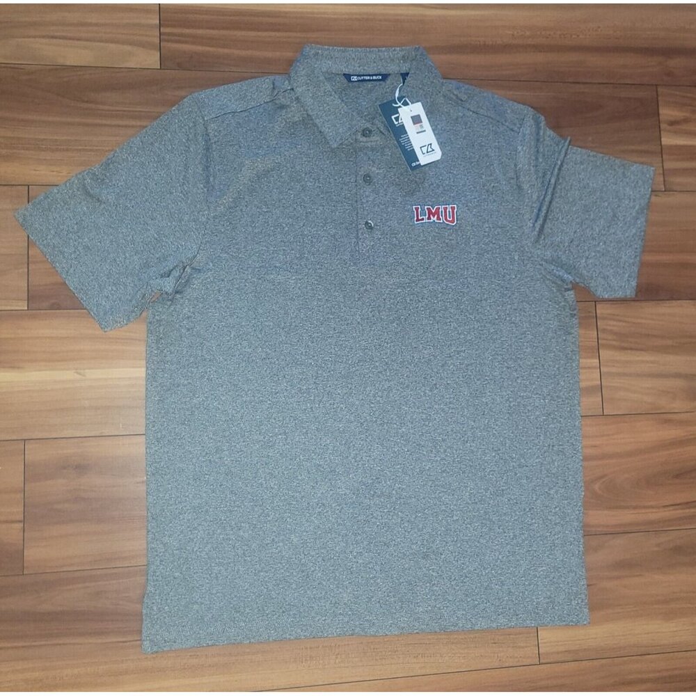 Cutter & Buck LMU Gray Polo Shirt Breathable DryTec 50UPF+ Men Size L NEW Loyola - Picture 2 of 6